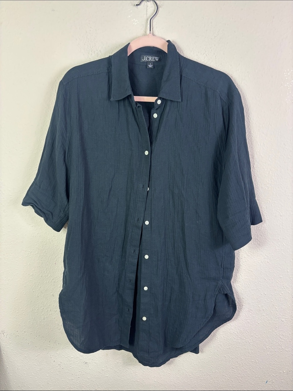 J. Crew Airy gauze button-up shirt 100% Cotton in Black size Small